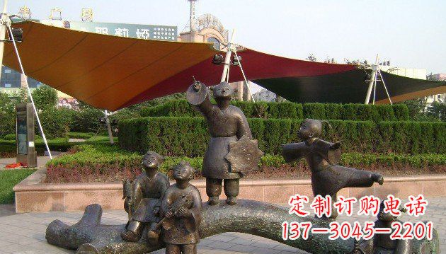 内江装饰性的小孩放风筝铜雕