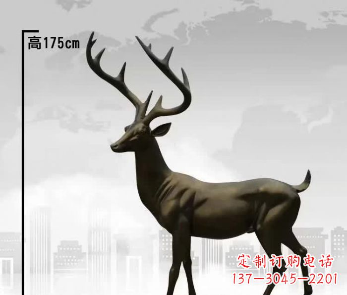 内江精美的铜制公园小鹿雕塑