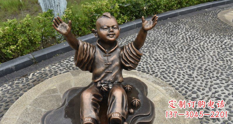 内江精致雕塑,匠心创造——小男孩铜雕