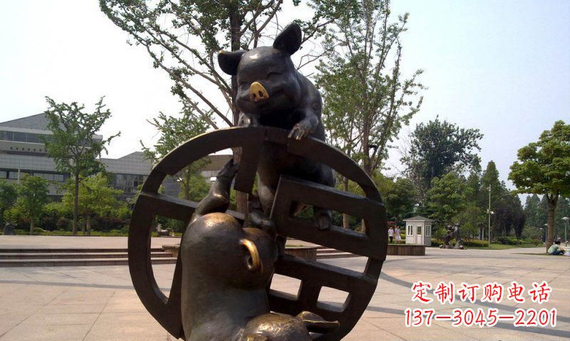 内江优雅而富有表现力的动物铜雕