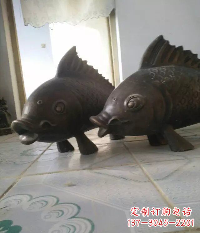 内江公园小鱼景观动物铜雕
