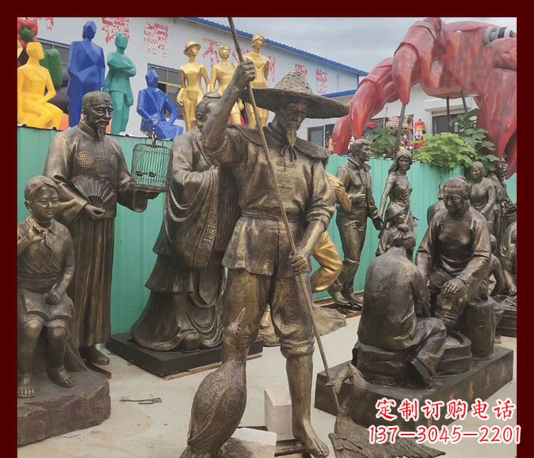 内江新中式鸬鹚铜雕塑