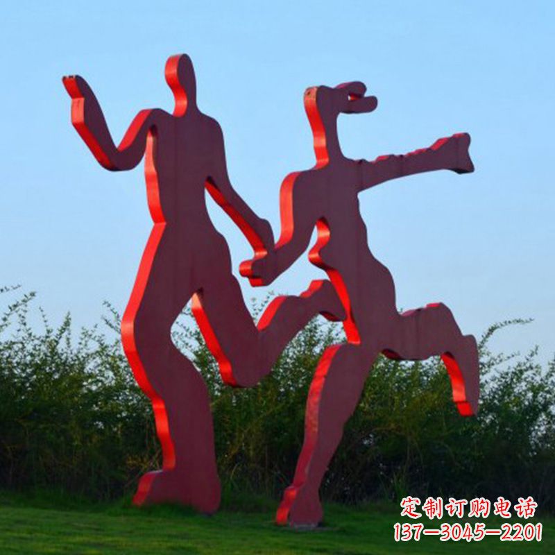 内江情侣心剪影雕塑