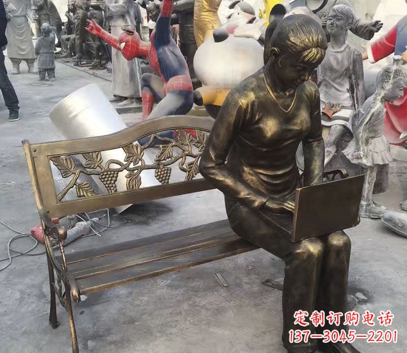 内江中领雕塑推出优雅可爱的女孩铜雕
