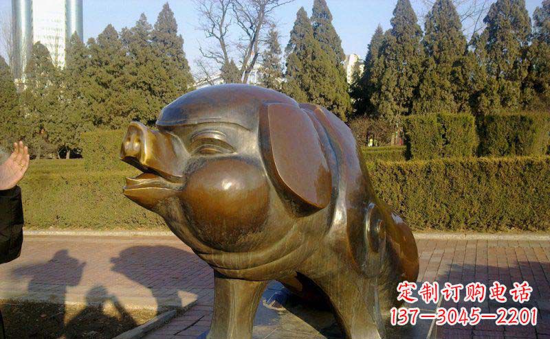内江定制公园猪铜雕