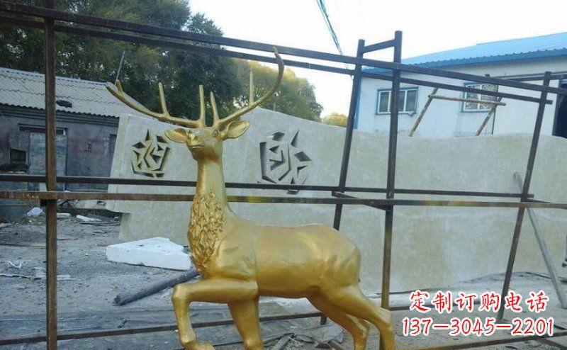 内江公园铸铜羚羊动物铜雕