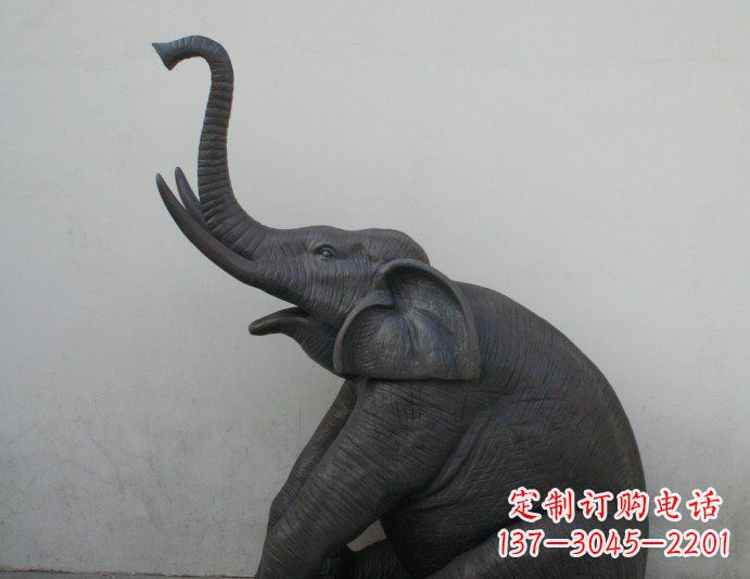 内江铜雕大象喷水动物塑像