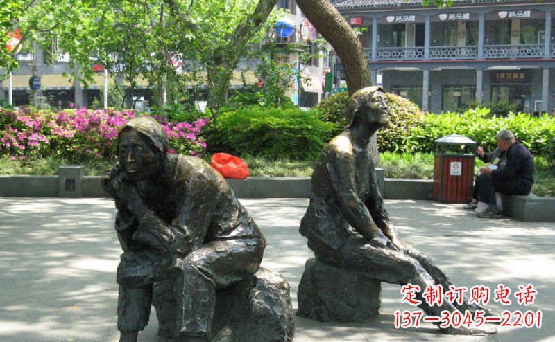 内江充满深情的老人铜雕