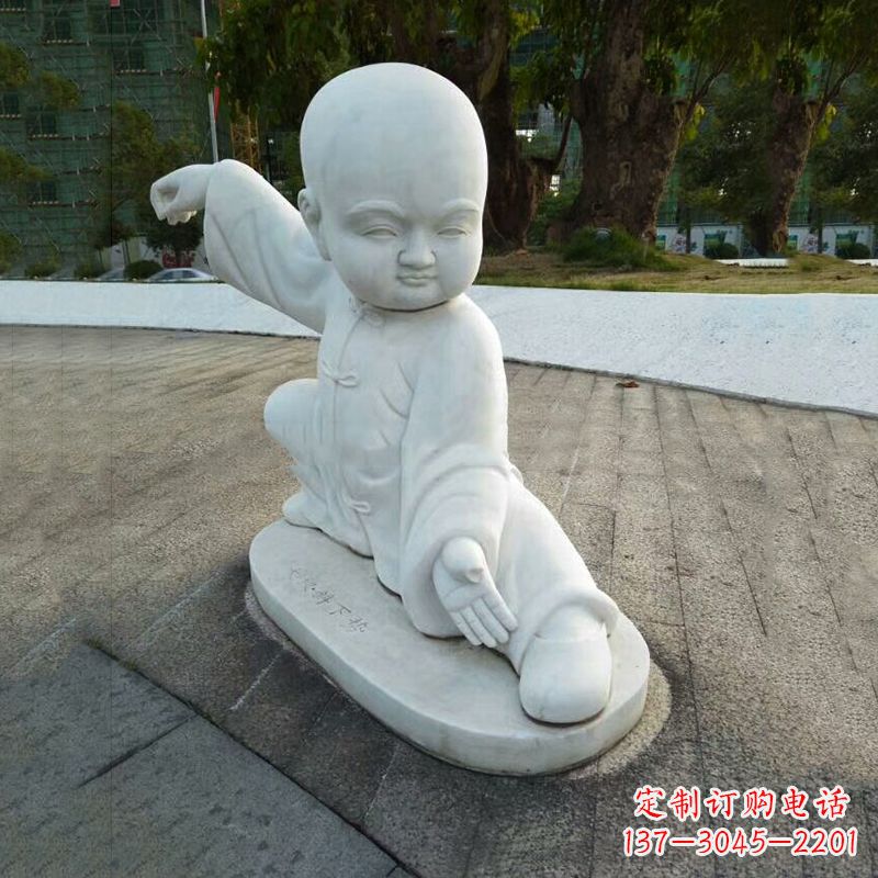 内江瑞士艺术家精美制作的和尚汉白玉石雕塑