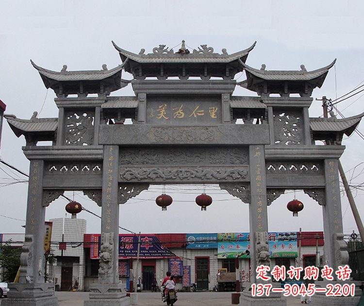 内江古城牌坊雕塑,让历史永久流传