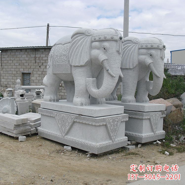 内江古典大象石雕--融入古典文化的精美艺术品