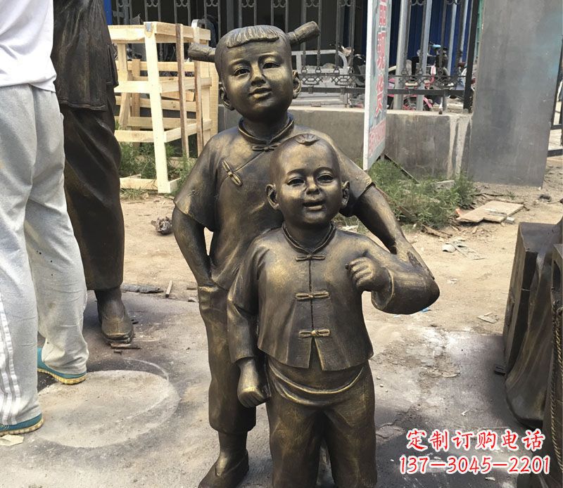 内江中领雕塑纯手工古典儿童铜雕