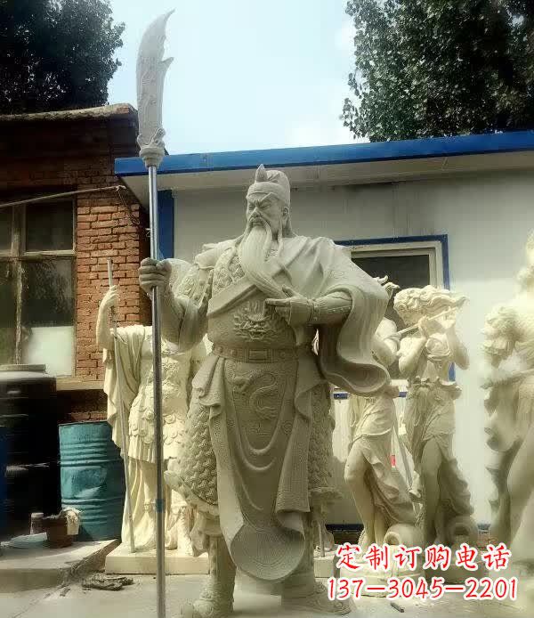 内江中领雕塑古代关公石雕