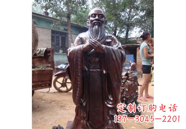 内江人物雕塑精美玻璃钢仿铜雕塑——孔子系列