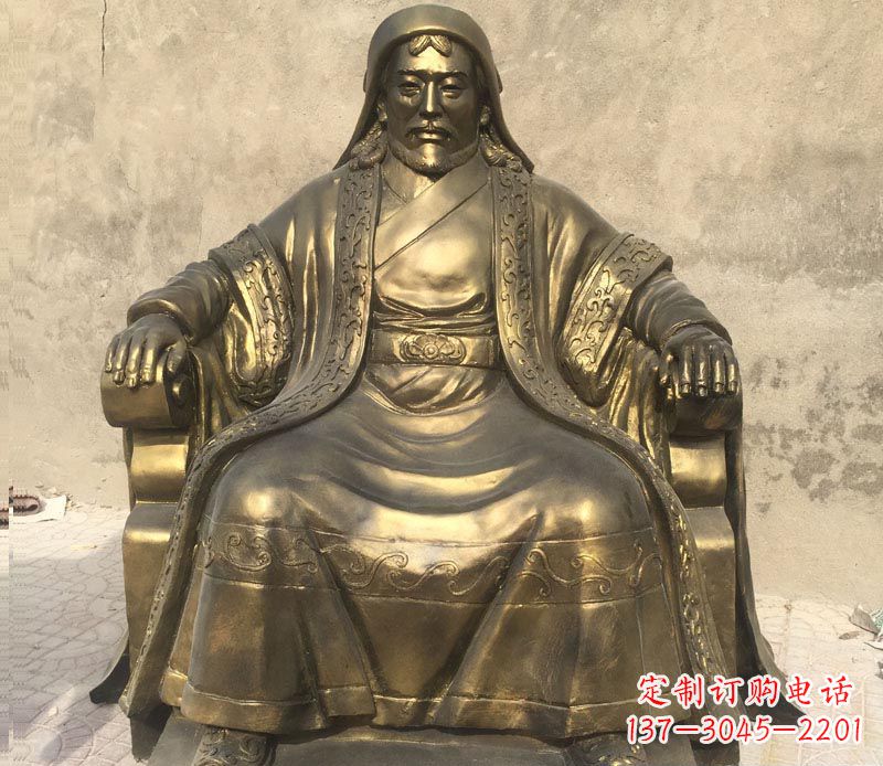内江古代名人成吉思汗铜雕