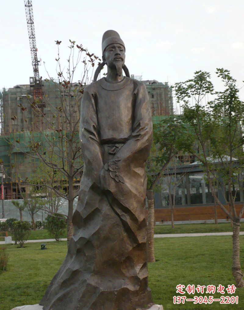 内江古代名人李白铜雕