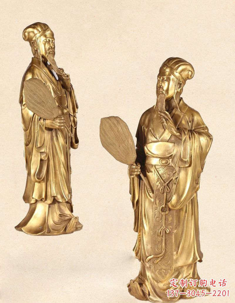 内江古代名人诸葛亮铜雕2221