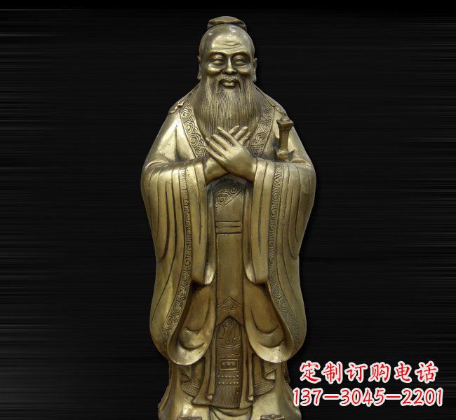 内江古代名人铸铜孔子雕塑
