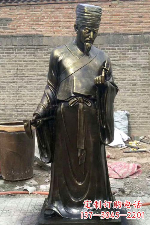 内江中国古典名医李时珍铜雕塑