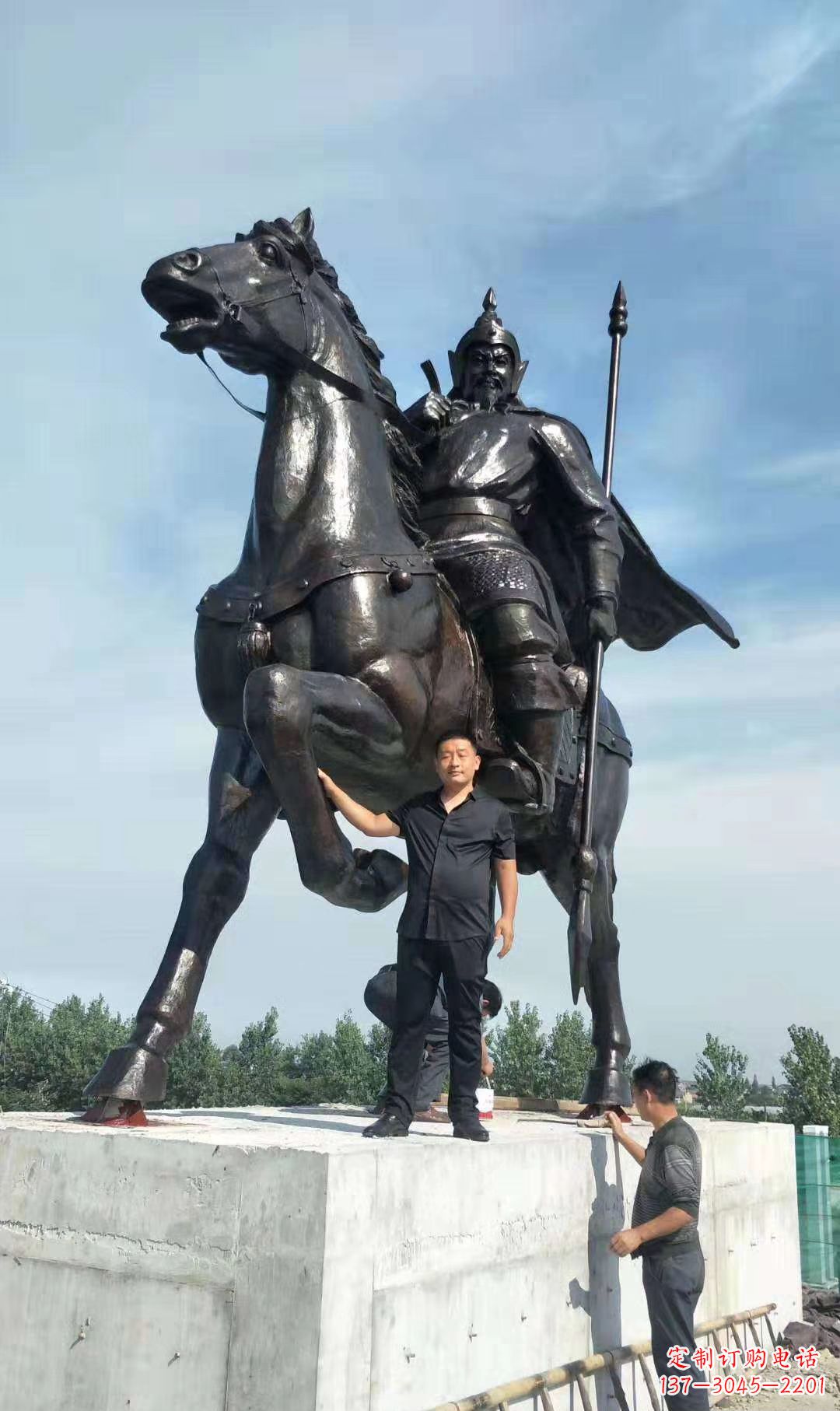 内江古代骑马将军铜雕 广场人物雕塑
