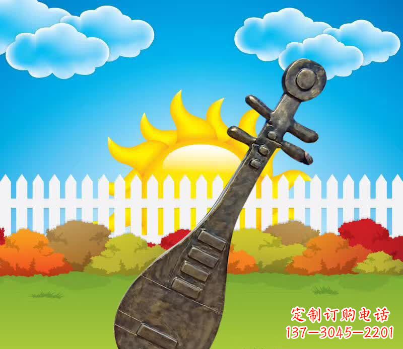 内江古代琵琶广场乐器铜雕