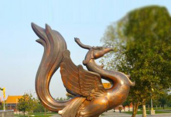 内江纯铜铸造的四灵之朱雀雕塑