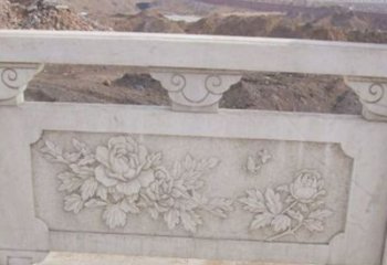 内江牡丹花浮雕石栏板景观雕塑