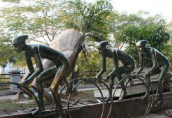 内江精致铜雕自行车景观雕塑
