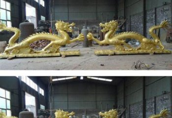 内江古典传统双龙戏珠铜雕塑