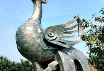 内江公园园林朱雀铜雕景观雕塑