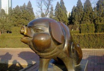 内江定制公园猪铜雕
