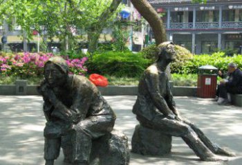 内江充满深情的老人铜雕
