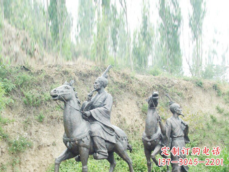 内江中领雕塑|传承古老传统:古代人物骑马铜雕