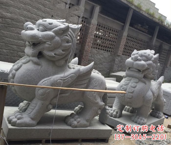 内江中领雕塑–精美的古代神兽大理石貔貅雕塑