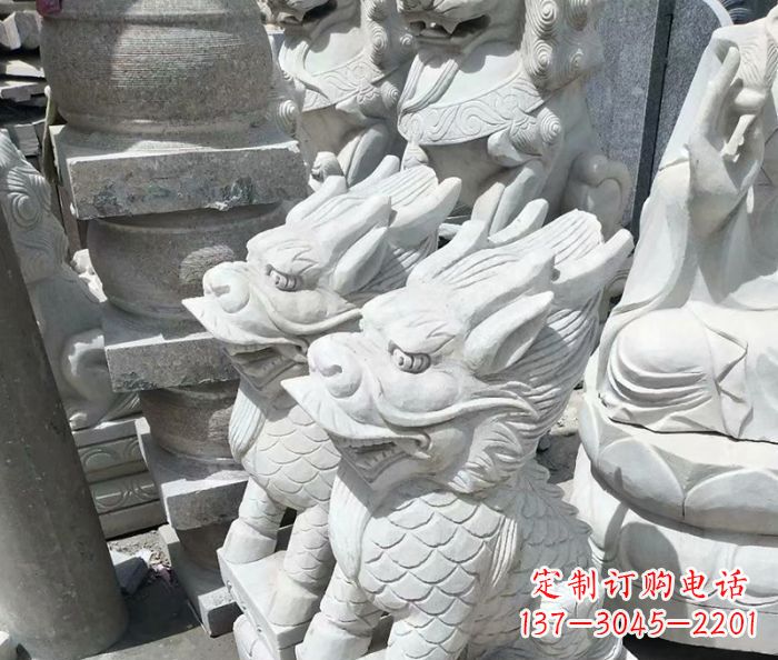 内江传统工艺,精细做工,古代神兽大理石麒麟石雕高端定制