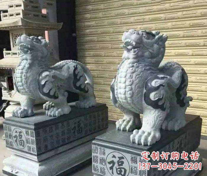 内江传承经典的古典貔貅石雕