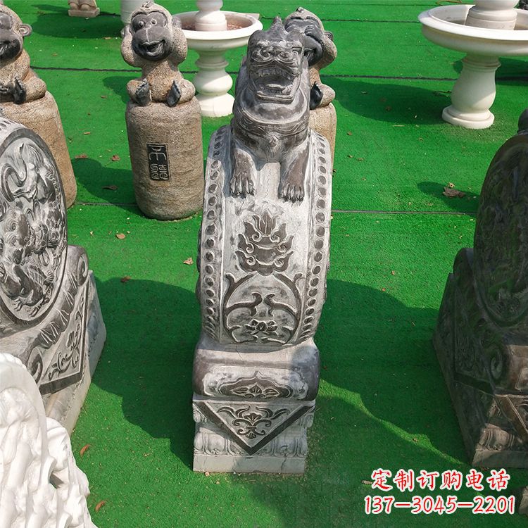 内江古代石雕狮子门墩雕塑