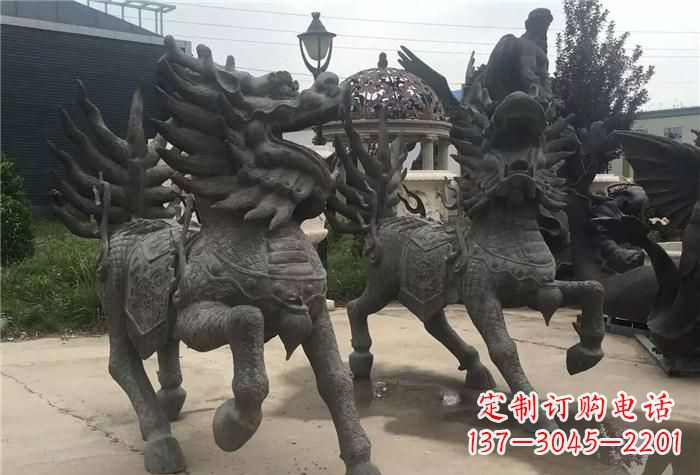 内江精美的古典铜麒麟雕塑
