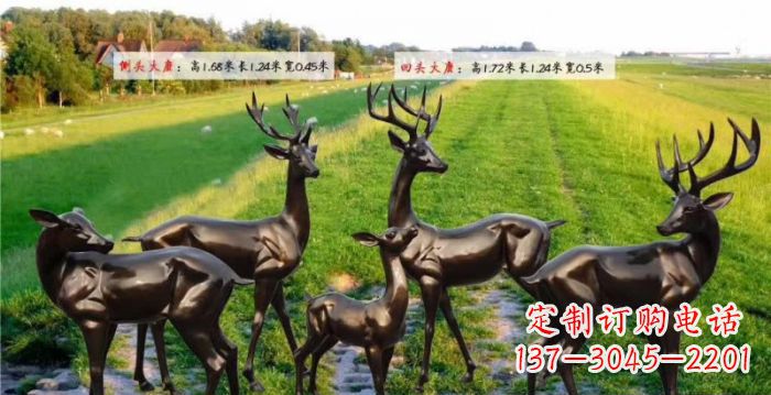 内江古铜雕鹿群,添彩美好家园