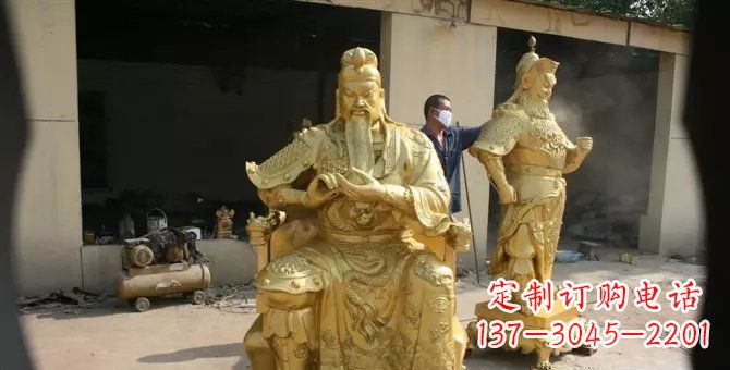 内江关帝武财神铜雕,瑰丽艺术之美
