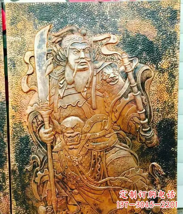 内江高贵典雅的关公黄铜壁画铜浮雕