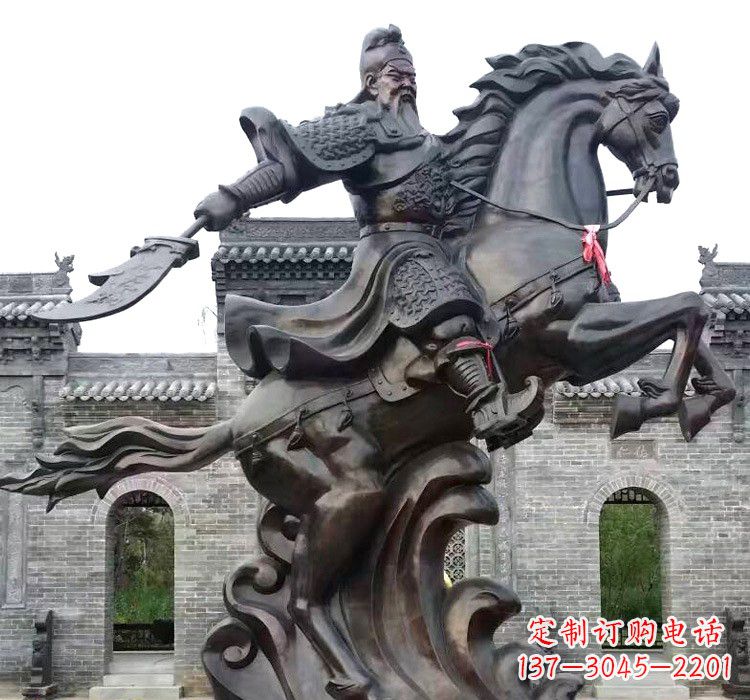 内江精致细腻的关公骑马雕塑