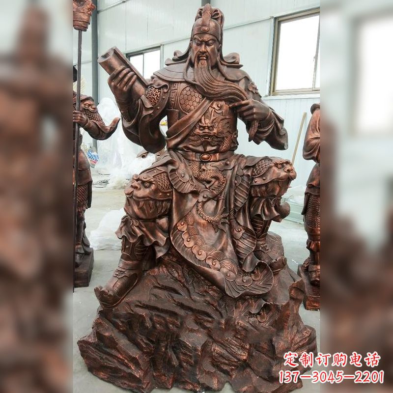 内江文化历史写照:关羽夜读春秋雕塑