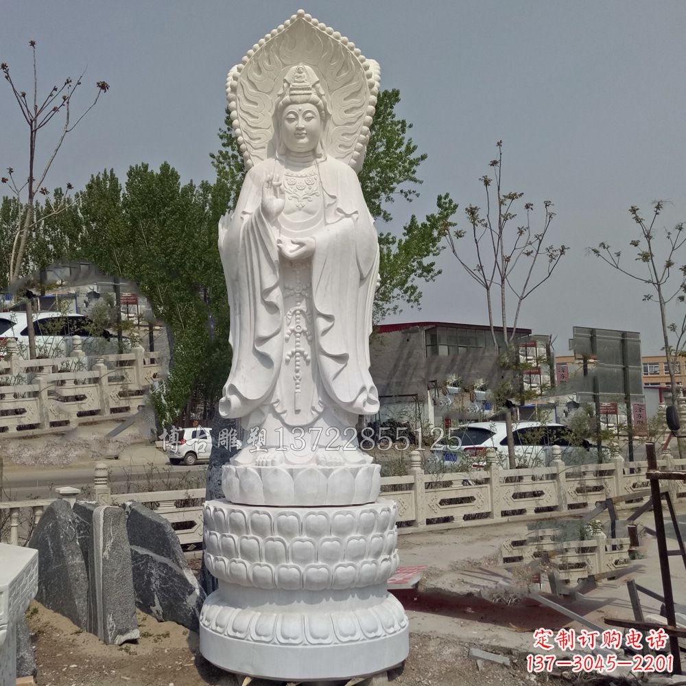 内江观音菩萨汉白玉石雕塑