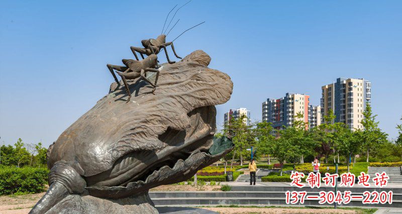 内江精美铜雕白菜蚂蚱景观装饰物