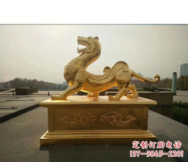 内江广场白虎神兽铜雕