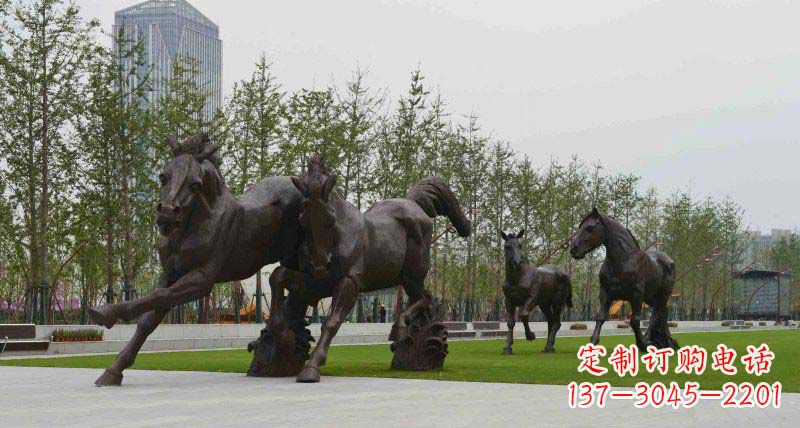 内江广场奔马动物铜雕