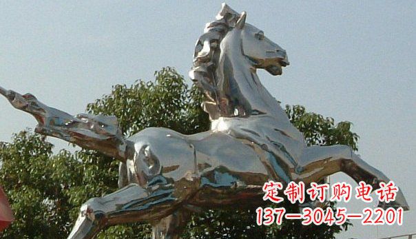 内江广场不锈钢奔马雕塑 (2)