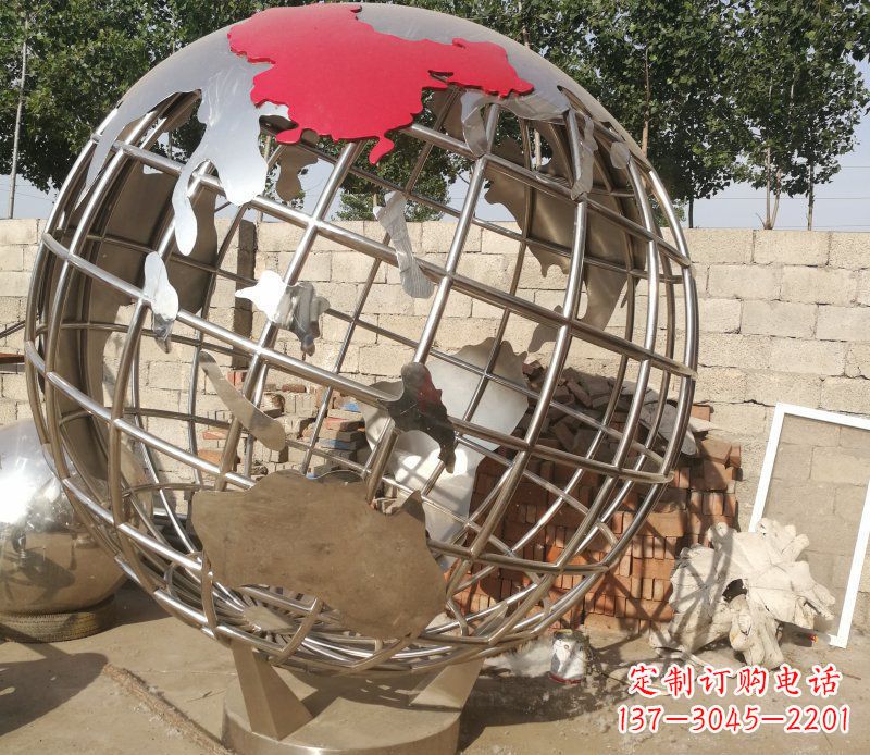内江极致魅力:不锈钢抽象地球雕塑