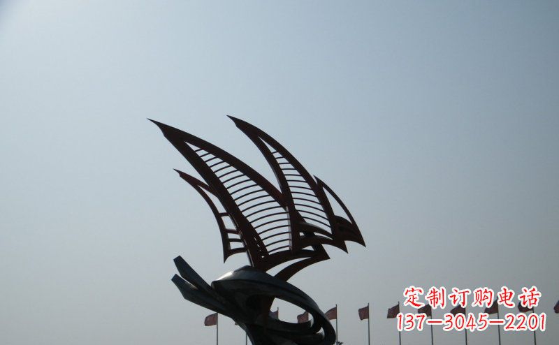内江不锈钢手工帆船雕塑